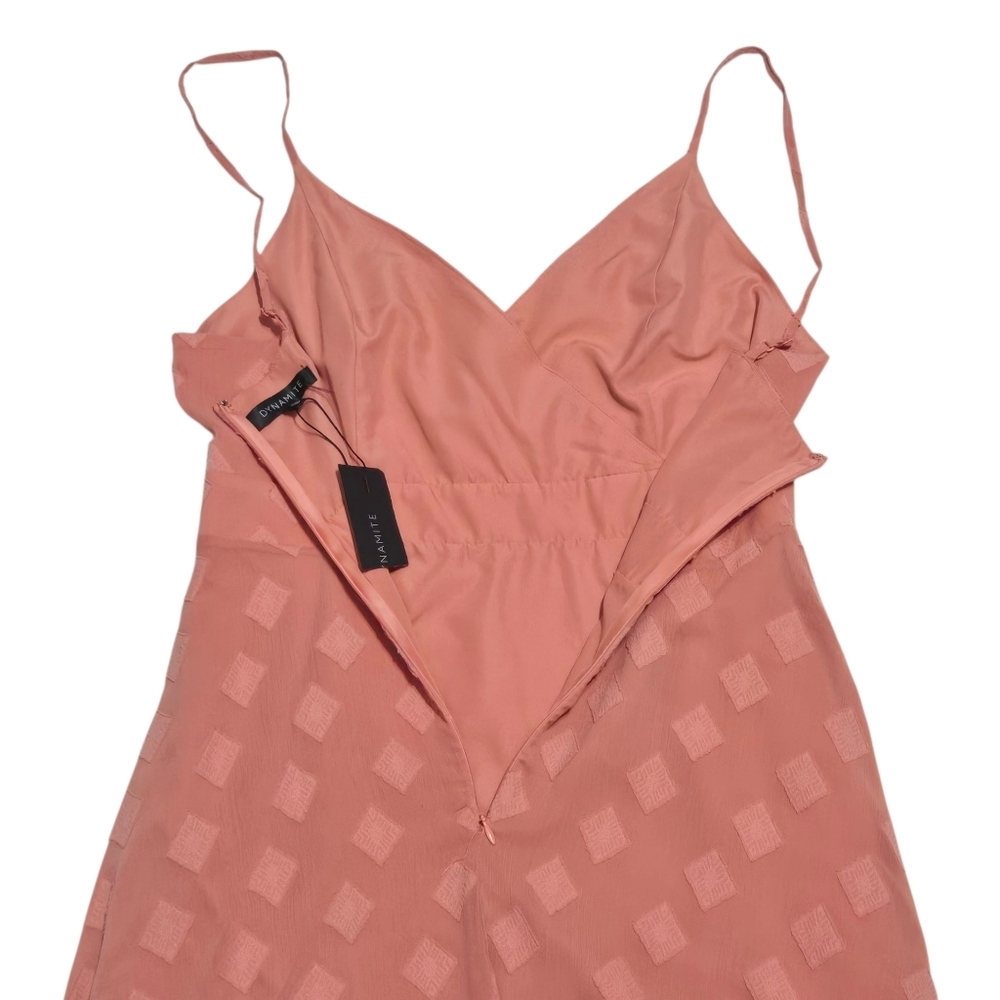 Dynamite Peach Color Fit-and-Flare Textured Pattern Strappy Mini Dress Medium - Picture 6 of 13